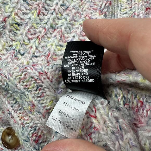 Torrid Multicolored Button Front Long Sleeve Chunky Knit Cardigan Sweater 0X - Picture 10 of 15